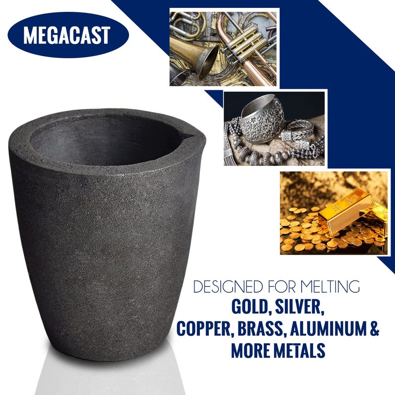 MegaCast #6 12KG MegaCast, Foundry Clay Graphite Crucibles Black Cup Furnace Torch Melting Casting Refining Gold Silver Copper Brass Aluminum - Image 4